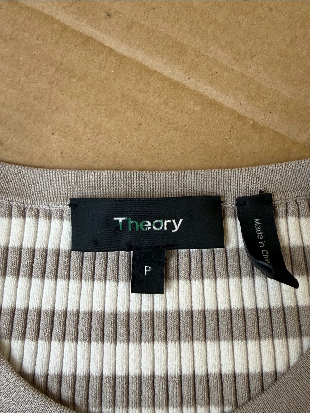 Theory Striped Ribbed Cardigan - Picture 7 of 8